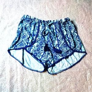 ♡ Blue Pattern Soft Shorts ♡